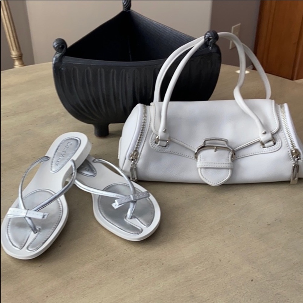 COLE HAAN SANDALS AND HANDBAG